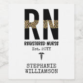 RN登録パーソナライズされたナース卒業ギフト ワインラベル (シングルラベル)