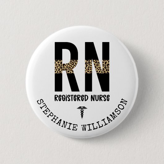 RN登録パーソナライズされたナース卒業ギフト 缶バッジ (正面)