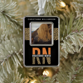 RN登録パーソナライズされたナース卒業写真 シルバープレートフレームオーナメント