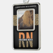 RN登録パーソナライズされたナース卒業写真 シルバープレートフレームオーナメント (左)