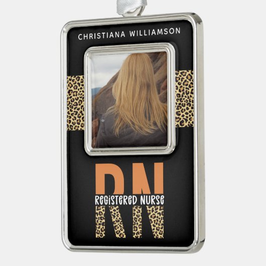 RN登録パーソナライズされたナース卒業写真 シルバープレートフレームオーナメント (左)