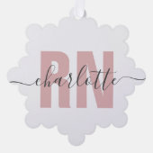 RN登録パーソナライズされたナース卒業 オーナメントカード (正面)