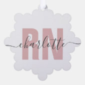 RN登録パーソナライズされたナース卒業 オーナメントカード (裏面)