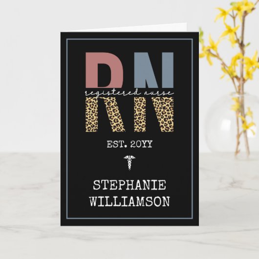 RN登録パーソナライズされたナース卒業 カード (黄色い花)