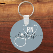 RN登録パーソナライズされたナース卒業 キーホルダー (正面)