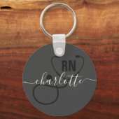 RN登録パーソナライズされたナース卒業 キーホルダー (正面)