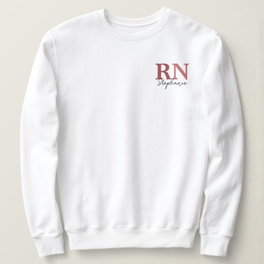 RN登録パーソナライズされたナース卒業 スウェットシャツ (デザイン正面)