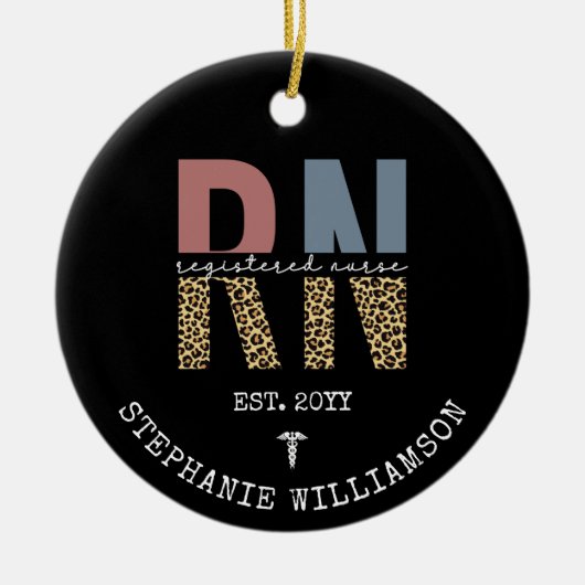 RN登録パーソナライズされたナース卒業 セラミックオーナメント (正面)