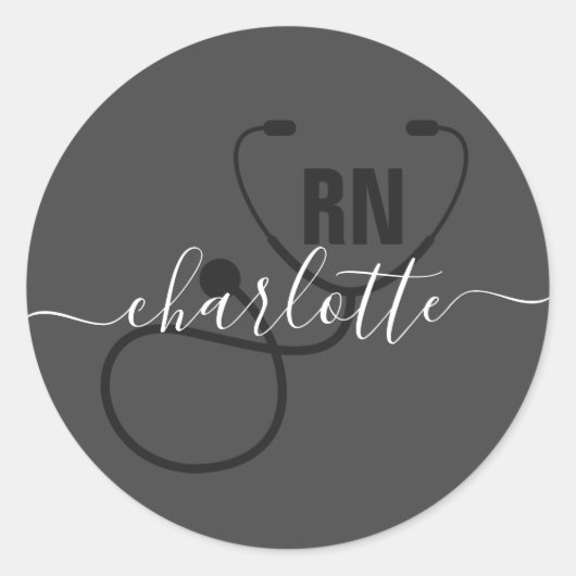 RN登録パーソナライズされたナース卒業 ラウンドシール (正面)