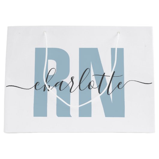 RN登録パーソナライズされたナース卒業 ラージペーパーバッグ (正面)
