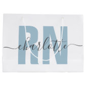 RN登録パーソナライズされたナース卒業 ラージペーパーバッグ (裏面)