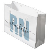 RN登録パーソナライズされたナース卒業 ラージペーパーバッグ (正面アングル)