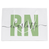 RN登録パーソナライズされたナース卒業 ラージペーパーバッグ (正面)