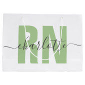 RN登録パーソナライズされたナース卒業 ラージペーパーバッグ (裏面)