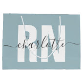 RN登録パーソナライズされたナース卒業 ラージペーパーバッグ (裏面)