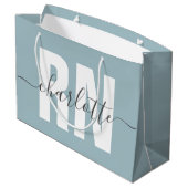 RN登録パーソナライズされたナース卒業 ラージペーパーバッグ (裏面アングル)