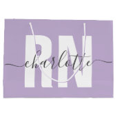 RN登録パーソナライズされたナース卒業 ラージペーパーバッグ (裏面)