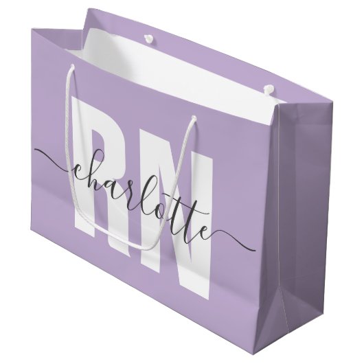 RN登録パーソナライズされたナース卒業 ラージペーパーバッグ (正面アングル)