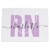 RN登録パーソナライズされたナース卒業 ラージペーパーバッグ (正面)