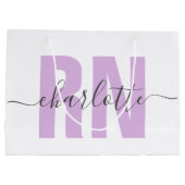 RN登録パーソナライズされたナース卒業 ラージペーパーバッグ (裏面)