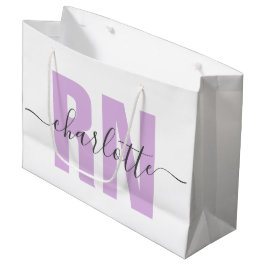 RN登録パーソナライズされたナース卒業 ラージペーパーバッグ