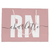 RN登録パーソナライズされたナース卒業 ラージペーパーバッグ (裏面)