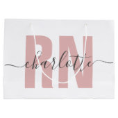 RN登録パーソナライズされたナース卒業 ラージペーパーバッグ (裏面)