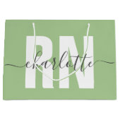 RN登録パーソナライズされたナース卒業 ラージペーパーバッグ (正面)