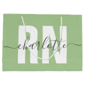 RN登録パーソナライズされたナース卒業 ラージペーパーバッグ (裏面)