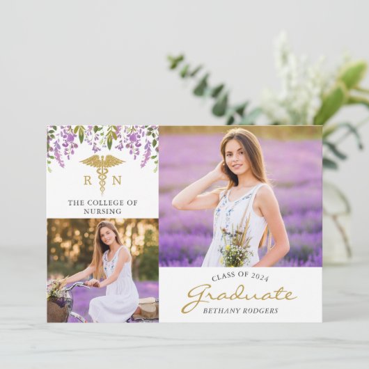 RN看護フローラ卒業3写真発表 招待状 (スタンド正面)