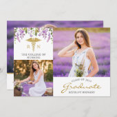 RN看護フローラ卒業3写真発表 招待状 (正面/裏面)