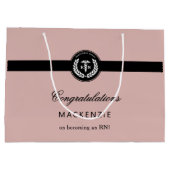 RN看護モダン学校卒業カスタム ラージペーパーバッグ (裏面)