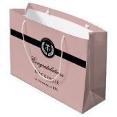 RN看護モダン学校卒業カスタム ラージペーパーバッグ (裏面アングル)