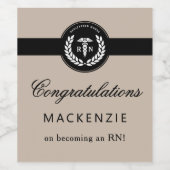 RN看護モダン学校卒業カスタム ワインラベル (シングルラベル)