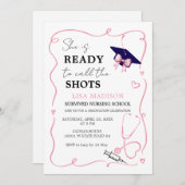 RN看護モダン彼女はショットを呼ぶ準備ができている 招待状 (正面/裏面)