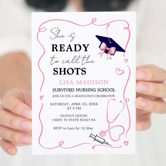 RN看護モダン彼女はショットを呼ぶ準備ができている 招待状