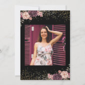 RN看護写真卒業パーティブルゴーニュフローラ 招待状 (裏面)