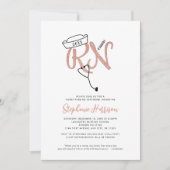 RN看護卒業バラ金ゴールドピン 招待状 (正面)