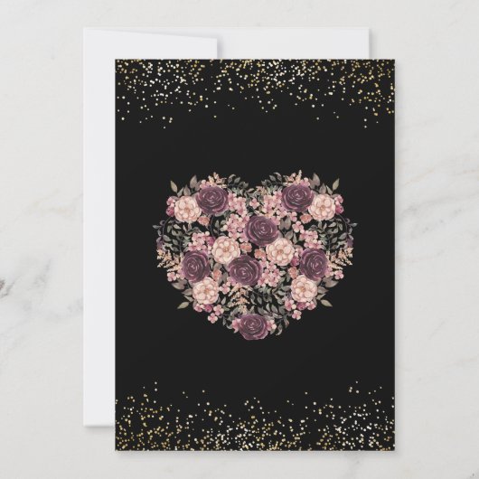 RN看護卒業パーティブルゴーニュフローラブラック 招待状 (裏面)