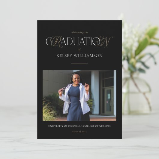 RN看護学位の卒業発表 案内状 (スタンド正面)