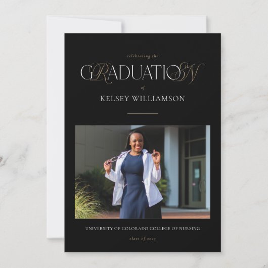 RN看護学位の発表と招待状 案内状 (正面)