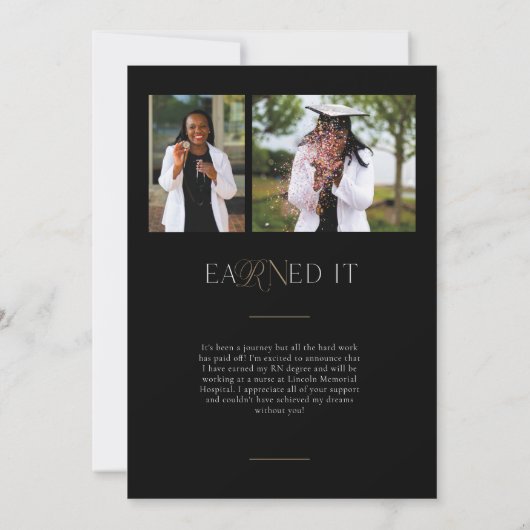 RN看護学位卒業パーティー招待状 案内状 (裏面)