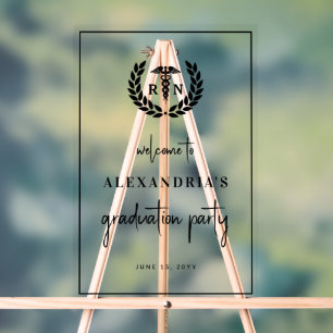 RN看護学校卒業エレガント歓迎サイン アクリルサイン