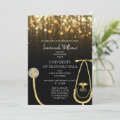 RN看護金ゴールド卒業お祝い 招待状 (スタンド正面)