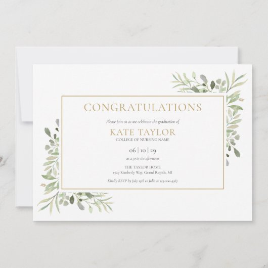 RN看護3フォトグリーン卒業パーティー 招待状 (裏面)