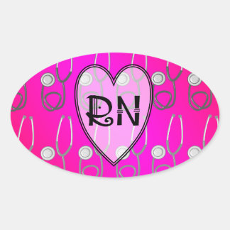 RN聴診器デザイン 楕円形シール