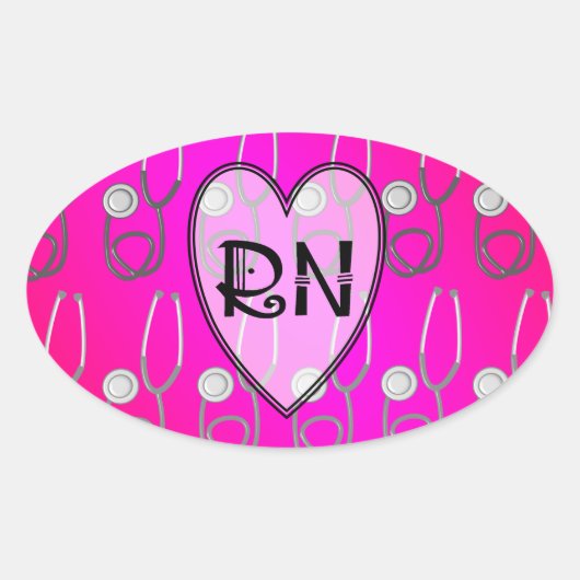 RN聴診器デザイン 楕円形シール (正面)