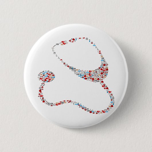 RN聴診器 缶バッジ (正面)