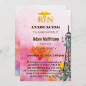 RN フローラル エッフェルタワー 招待状 (正面/裏面)