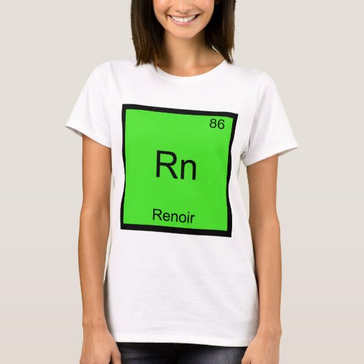 Rn - ルノワール おもしろ 化学元素記号 Tシャツ (正面)